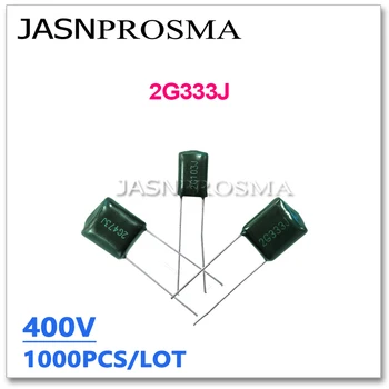 JASNPROSMA 1000PCS 400V 2G333J 33NF 333J 2G 5% ŽALIA Poliesteris poli kondensatorius