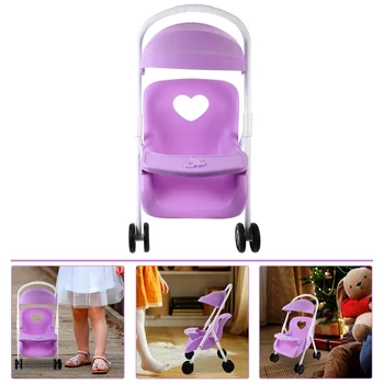 Kūdikių Reikmenys Merginos Vežimo Imituojamas Vežimėliai Lėlės 42X26X25CM Žaisti Violetinė Plastiko Kilnojamojo Žaidimas Vaikui