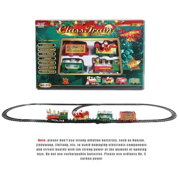 Elektros Kalėdų Traukinys Žaislų Rinkinys Automobilio Geležinkelio Bėgių Garo Lokomotyvą Variklio Santa Claus Modelio Švietimo Žaislai Vaikams