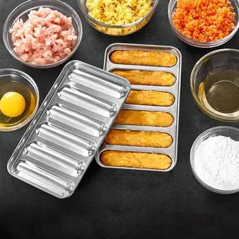Namų Virtuvėje Torto Kepimo Įrankius, Kumpis Hot Dog Pelėsių 6 Tinklus Dešros Formos Nerūdijančio Plieno Dešra Maker Pelėsių