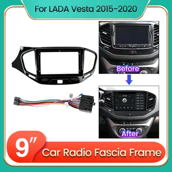 2Din Automobilio prietaisų Skydelio Rėmas Tinka LADA Vesta 2015-2020 M. Automobilis DVD GPS Dash Skydelis Rinkinys Montavimo Rėmo Apdaila Rėmo Fascias