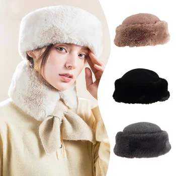 Skrybėlės moterims žiemą šiluma lauke šalta pliušinis šalčio kepurę thunder priekiniai skrybėlę ir kaklo kombinezonai su antkrūtiniais nustatyti gorras para hombres 모자 шапка variklio dangčio