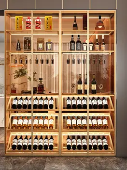Aliuminio lydinys vyno kabineto nuo sienos, į kambarį pertvara, spintelė modernios šviesos prabanga high-end paprastas mažas vyno