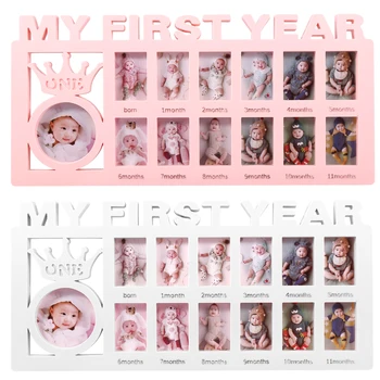 Nauji 2vnt 15.8 colių Kūdikių nuotraukų Rėmelis Mano Pirmieji Metai Nuotraukų Rėmeliai Kabo 12 Mėnesių Kūdikio Atmintį Kadrų Multi-Foto Darbalaukio Nuotrauką