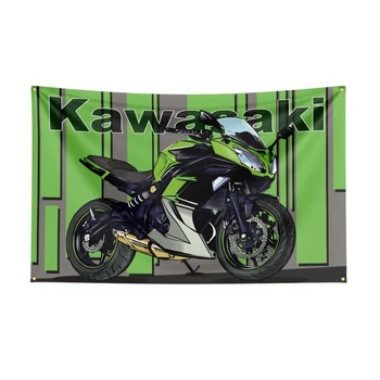 3X5 FT Kawasaki Vėliavos Poliesterio Spausdinami Motociklo Reklama Už Dekoras