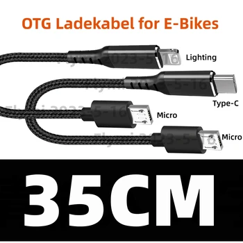 35CM E-Bike USB Micro USB; C Įkrovimo Kabelis Bosch E-Bike Ekranas Mokesčiai Kryptimi nuo Ekrano Išmanųjį telefoną OTG