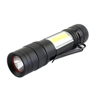 LED Žibintuvėlis Su Įkraunama Baterija Didelės Šviesos srauto Zoomable 3 Režimai Avariniai Žibintai