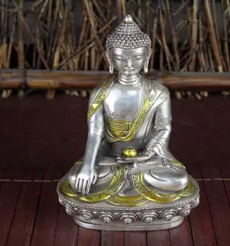 Vario Statula Vario paauksuotas sidabras tyrimas namų dekoravimo amatų valdos dubenį laikykite Buda