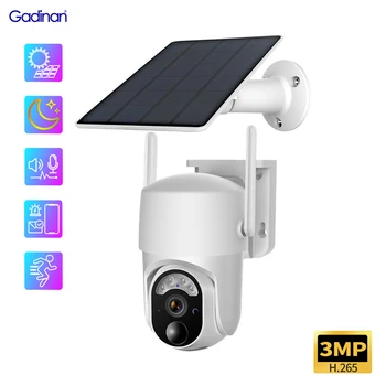 Gadinan 3MP Outdoor PTZ Saulės Kolektorių Saugumo Kamera, Wi-fi, 4G, IP Kameros VAIZDO Smart Home dvipusė Įsilaužimo Signalizacijos Ilgo Laukimo