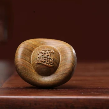 Žalia santalas drožyba aukso luito lobis stalo ornamentas medžio masyvo rankų žaisti gabalas, santalas vyrų ir moterų rankdarbių