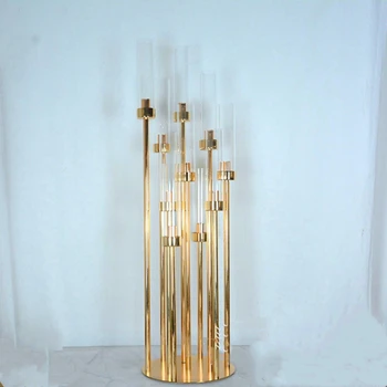 90cm aukščiausias)Naujas Atvykimo 10 Ginklų Šviestuvai Metalo Žvakių Laikiklis Aukso Centerpieces Renginio Vestuves Apdailos Namų Dekoro