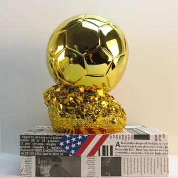 Europos Futbolo Aukso Kamuolys Sudarymo Konkurencijos Garbė Apdovanoti Sferiniai Trofėjus Pritaikoma Dovana Childen Suaugusiųjų Namų Dekoro