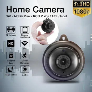 WiFi Mini IP vaizdo Kamera 1080p HD Infraraudonųjų spindulių Stebėti Smart Home Belaidžiai Judesio Aptikimo Dvikryptis Garso Lauke, Vaizdo įrašymas