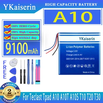 YKaiserin 9100mAh Bateriją Už Teclast Tpad M2 A10 A10T A10S T10 T20 T30 T13 T15 Planšetiniu kompiuteriu Baterijos