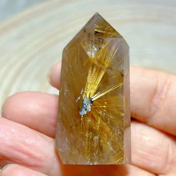 Aukštos Kokybės Natūralūs Kristalai Golden Rutilo Bokšto Tašką, Gydymo Amatų Geode Stalas Reiki Namų Dekoracijas Kambario Dekoro
