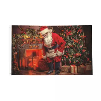 Kalėdų Senelis Kalėdų Eglutė Šaligatvio Dvipusis Lauko Reklama Šiaurės Naujųjų Metų Visi Oro Namų Kambario Bendrabučio Sienų Dekoras 3x5 FT