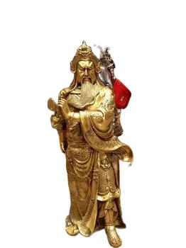 nemokamas pristatymas Kinijos Žalvario, Vario Dragon Sword Kariai Guan Gong Guan Yu Buda Dievo Statula 97cm