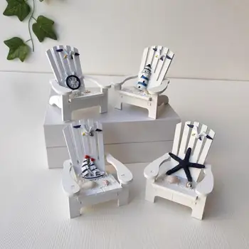 Stiliaus Namų Kėdė, Rankų Darbo Miniatiūrinės Pušys Viduržemio Jūros Fotografijos Statulėlės Paplūdimio Prop Kėdė Lėlės Apdailos