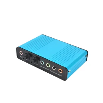 USB 6 Kanalu 5.1 / 7.1 Surround Išorinių Garso Kortelių PC Nešiojamas Darbalaukio Tablet Garso Optinis Adapteris Kortelės(Mėlyna)