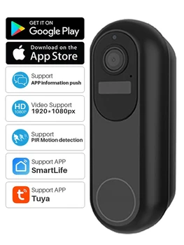 TUYA M08 Smart Wifi Lauko AC Maitinimo 1080P Vaizdo Vandeniui HD Telefoną, Durų Bell Cam