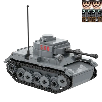 II pasaulinio Karo Pastatas, Blokinis Žaislų Rinkinys Panzer II Ausf L Lengvasis Tankas ww2 Karinių Ginklų Modelis su 2 Paveikslas Kareivis Žaislai Dovana