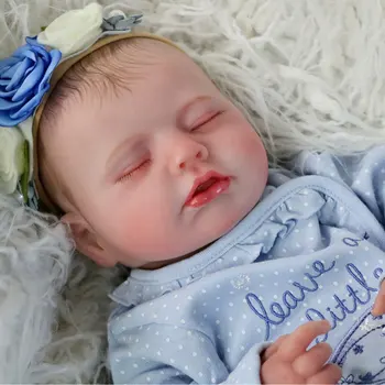 Naujagimis Kūdikis Reborn 55 cm 22inch 3D-Dažai, Odos Venos Minkštas bebe atgimsta Silikono Princesė Lėlė su Ilgi Rudi Plaukai