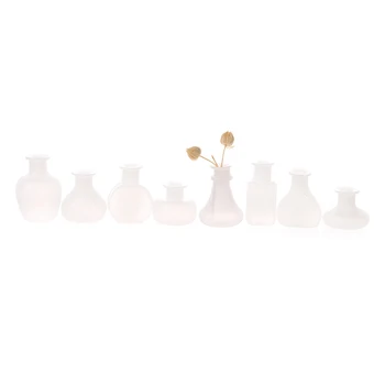 1Pc 1:12 Lėlių Miniatiūriniai Stiklo Vaza Jade Gėlių Aranžuotojas Saugojimo Jar Vazonas Sode Doll House Dekoro Accessories