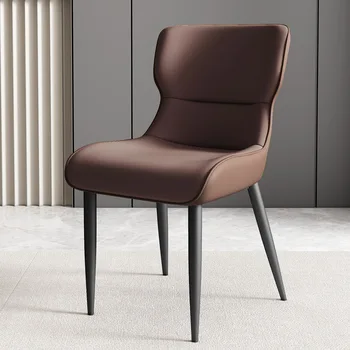 Ultralight Kempingas Valgomojo Kėdės Europos Dizainerio Akcentas Odinės Kėdės Šiaurės Tuštybės Cadeiras De Jantar Virtuvės Baldai