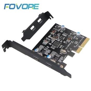 PCI-E PCI Express 4X USB 3.1 Gen 2 (10 Gbps) 2-Port C Tipo Plėtimosi Kortelės AS1142 Chip For Windows/Linux