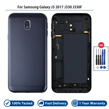 Naujas Samsung Galaxy j3 skyrius 2017 J330 J330F Baterijos Dangtelis Galinio Stiklo Pakeitimas Galinių Durelių Būsto Atveju, Dalis vaizdo Kameros Objektyvas