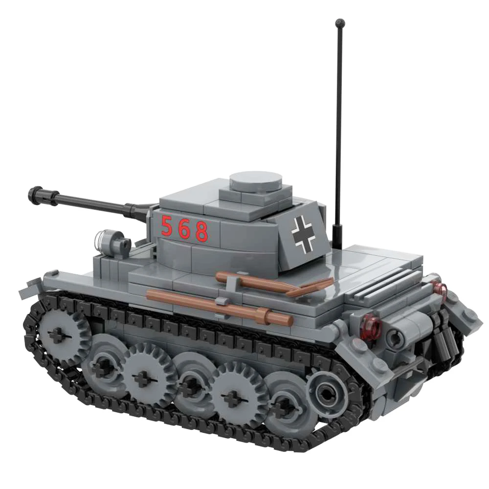 II pasaulinio Karo Pastatas, Blokinis Žaislų Rinkinys Panzer II Ausf L Lengvasis Tankas ww2 Karinių Ginklų Modelis su 2 Paveikslas Kareivis Žaislai Dovana