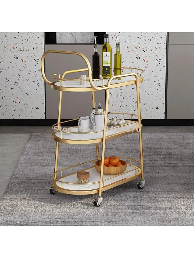 Nordic mobile valgomasis automobilių hotel prekybos namų restoranas vyno diržo varantys aukso trijų sluoksnių marmuro šviesos prabangus vežimėlis