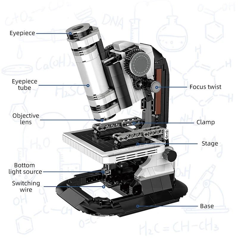 545PCS Miestas Mini Mikroskopą Modelis Surinkti Blokai Teleskopas Namuose Ištirti Švietimo Plytų Žaislai Vaikams Dovanos