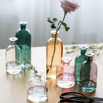 Vaza Papuošalų, Gėlių Kompozicijų Džiovintos Gėlės Mažų Šiaurės Šalių Stiklas Skaidrus Vandens Priežiūros Apdaila