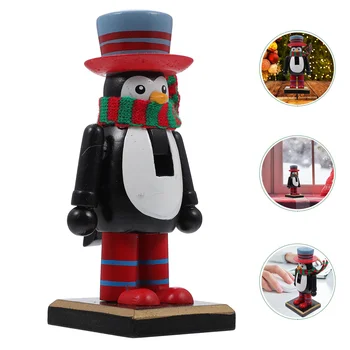 Kalėdų Pingvinas Dekoratyviniai Patalpų Playset Medienos Lėlių Dekoro Spragtukas 