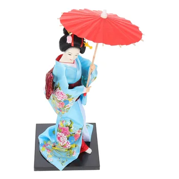 Japonų Rankų Darbo Lėlės Geiša Namų Girly Dekoro Subtilus Kimono Stiliaus Darbastalio Puošmena Liaudies Amatų Retro Statuette