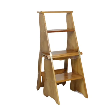 Kėdė antras pakeisti kopėčių medžio masyvo kopėčių, laiptų kėdės kopėčių namų lankstymo mediniais laiptais mažas kopėčių