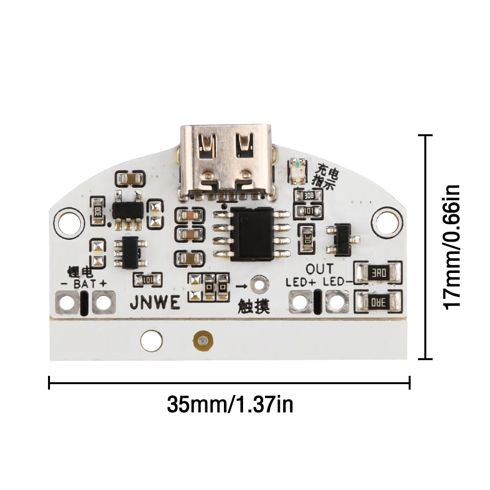 Tipas-C stalo lempa plokštės USB įkrovimo trys pavarų tolygus reguliavimas led touch mažas naktį lempų valdymo modulis
