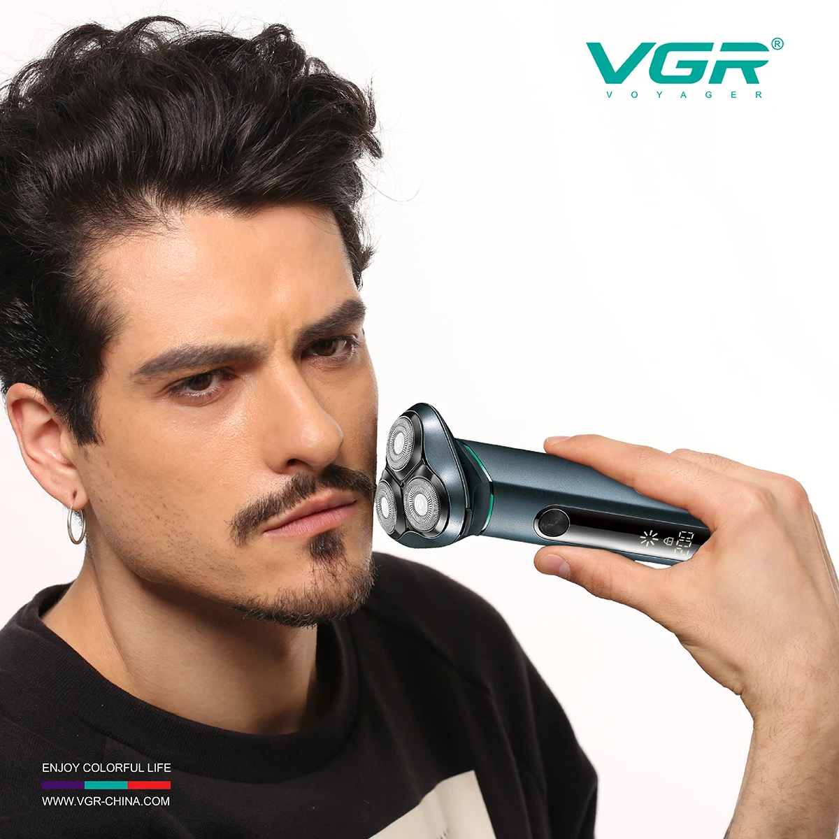 V-310 Vyrų Elektrinį skustuvą Pasukimo 3D Plūduriuojantis Razor Vandeniui Skustuvas Vyrų Skustuvas Profesinės Barzda Žoliapjovės USB Įkrovimo